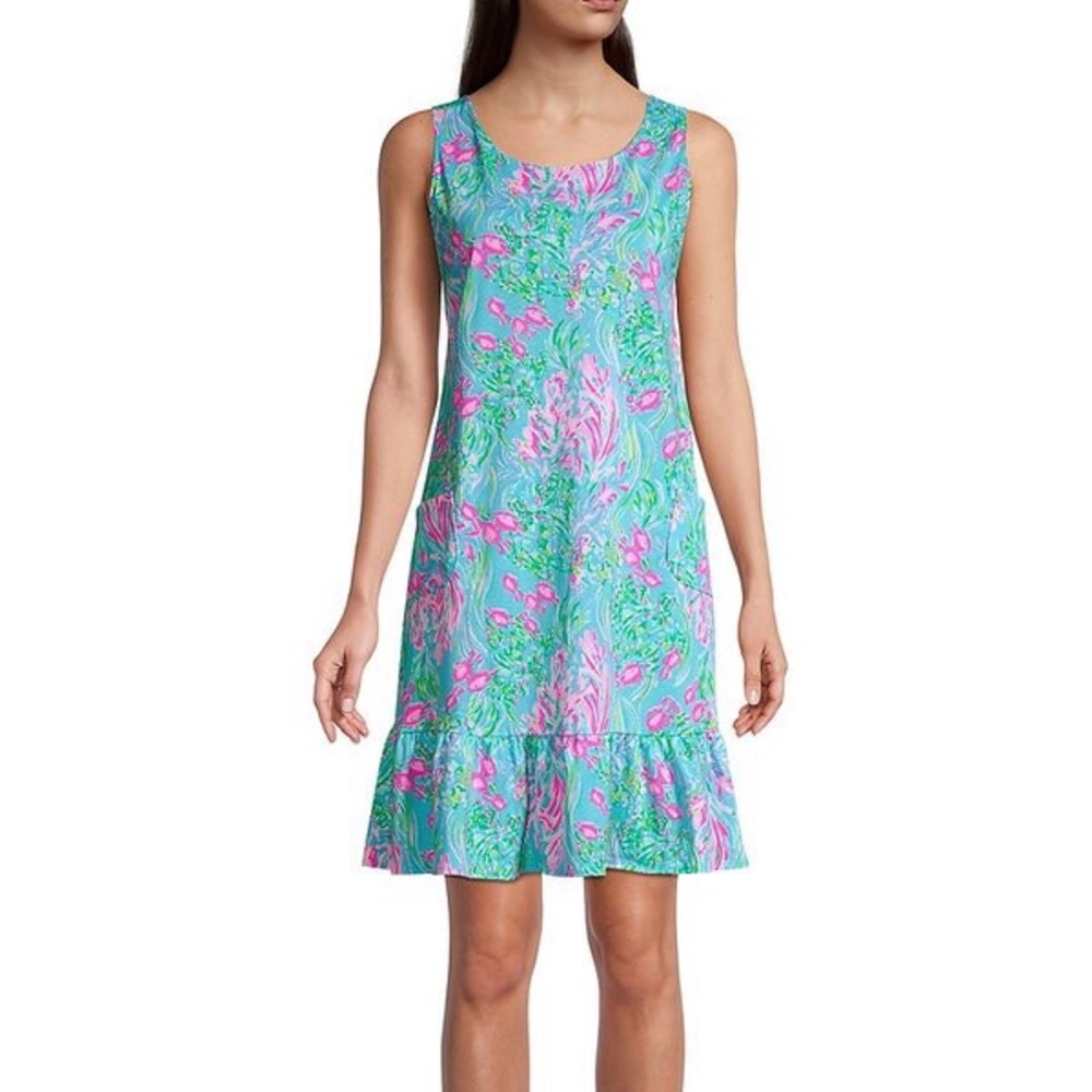 Lilly Pulitzer Kristen Flounce Dress in Best Fishes print